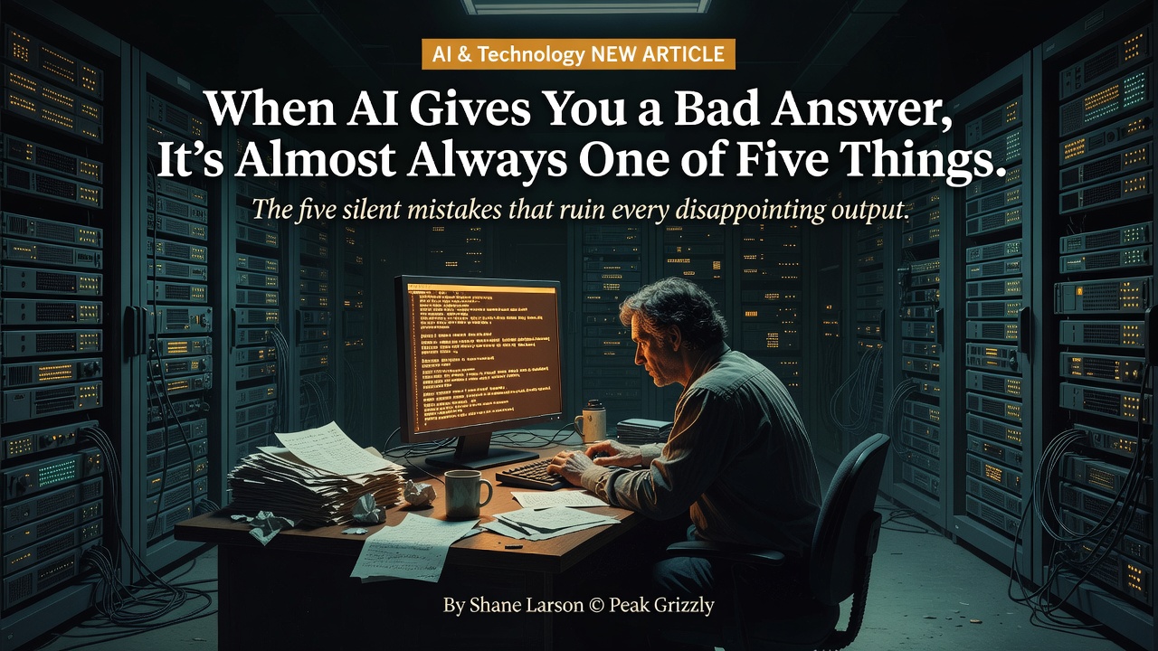 When AI Gives You a Bad Answer, It's Almost Always One of Five Things