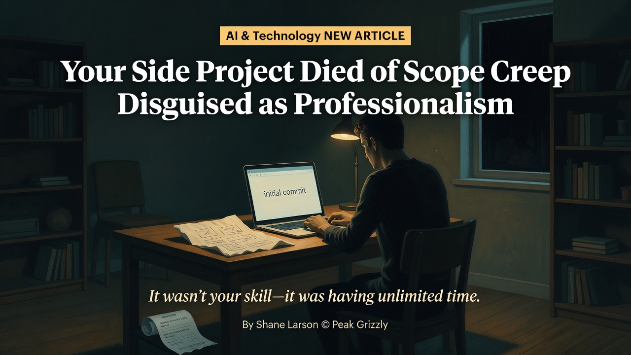 Your Side Project Died of Scope Creep Disguised as Professionalism